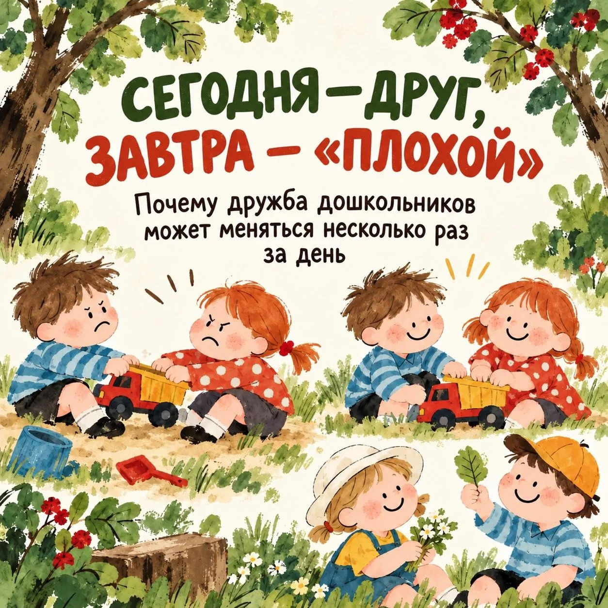 🎈 Сейчас: «Ты мой лучший друг!». Через десять минут: «Я с тобой больше не дружу!»