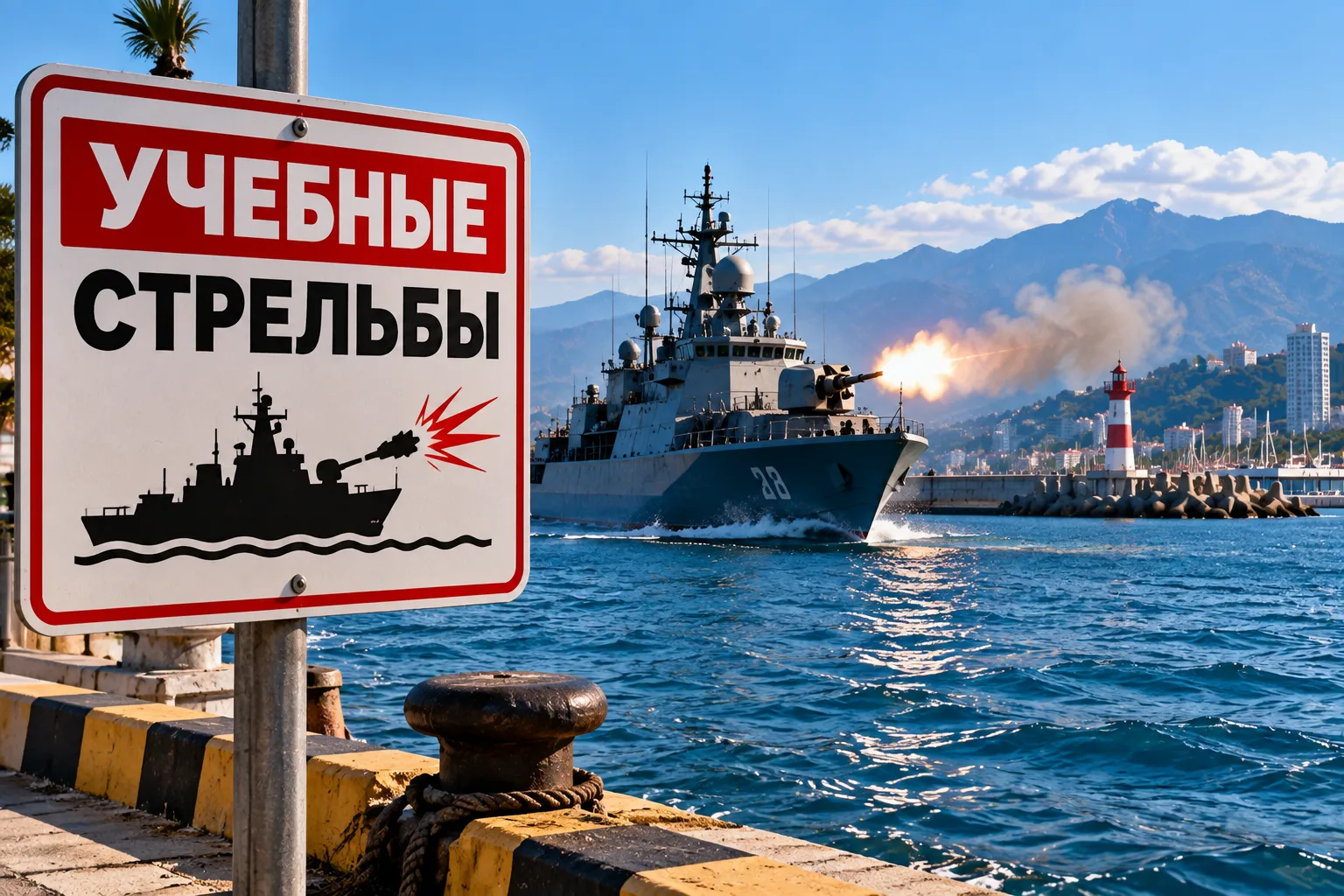 🔊 Сегодня с 13:00 до 23:00 в Сочи пройдут учебные стрельбы