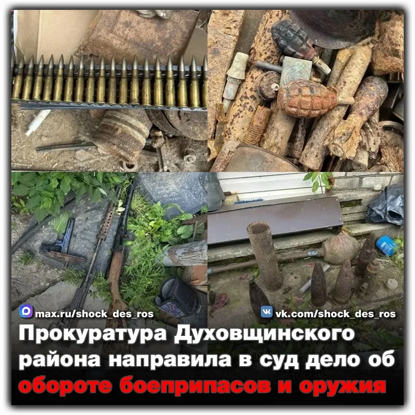 🔴 Прокуратура Духовщинского района направила в суд дело об обороте боеприпасов и оружия