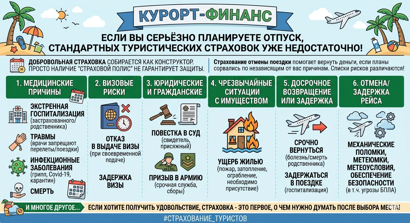 Если вы серьёзно планируете отпуск, то стандартных туристических страховок уже недостат...