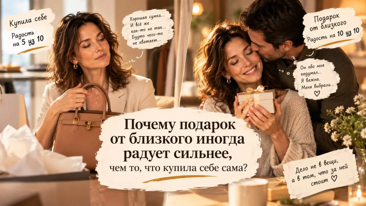 Почему подарок от близкого иногда радует сильнее, чем то, что купила себе сама?