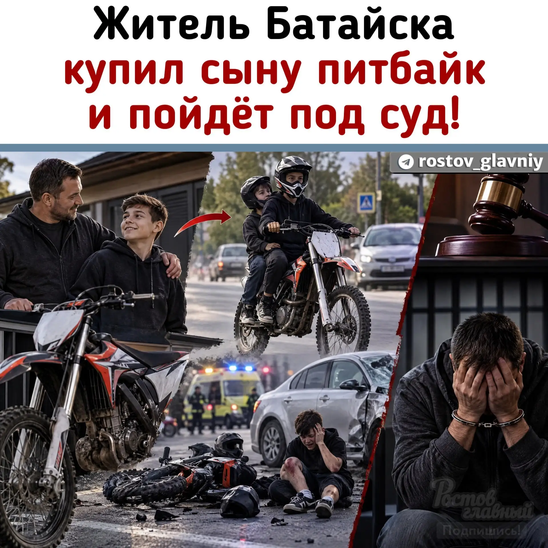 В Батайске отец ответит перед судом за питбайк для сына