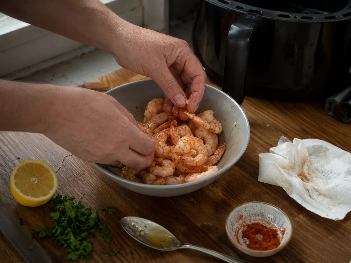 КРЕВЕТКИ С ЧЕСНОЧНЫМ МАСЛОМ В АЭРОГРИЛЕ 🍤🧄
