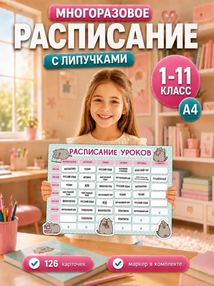 Расписание уроков с липучками
