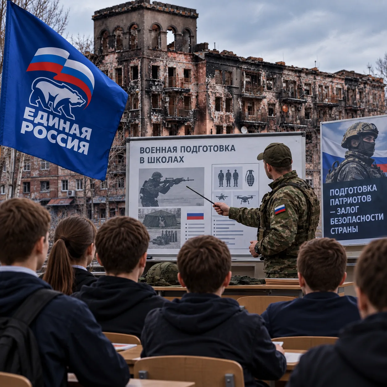 Петербургские единороссы предлагают ввести в школах военную подготовку под руководством...