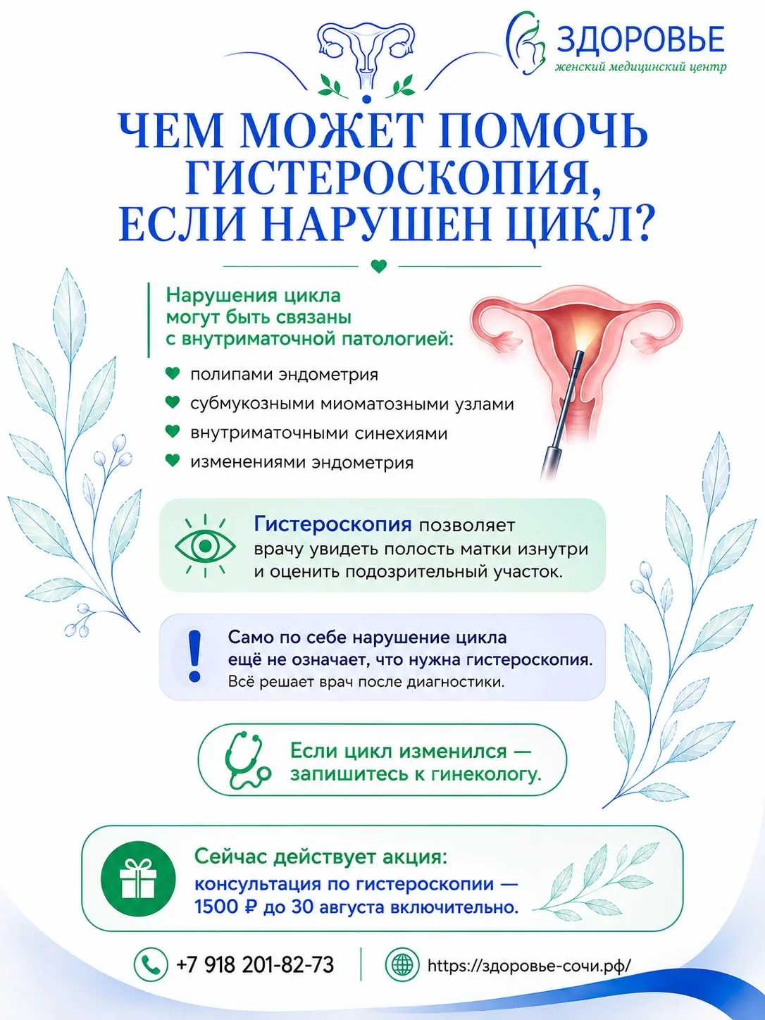 Чем может помочь гистероскопия, если нарушен цикл?