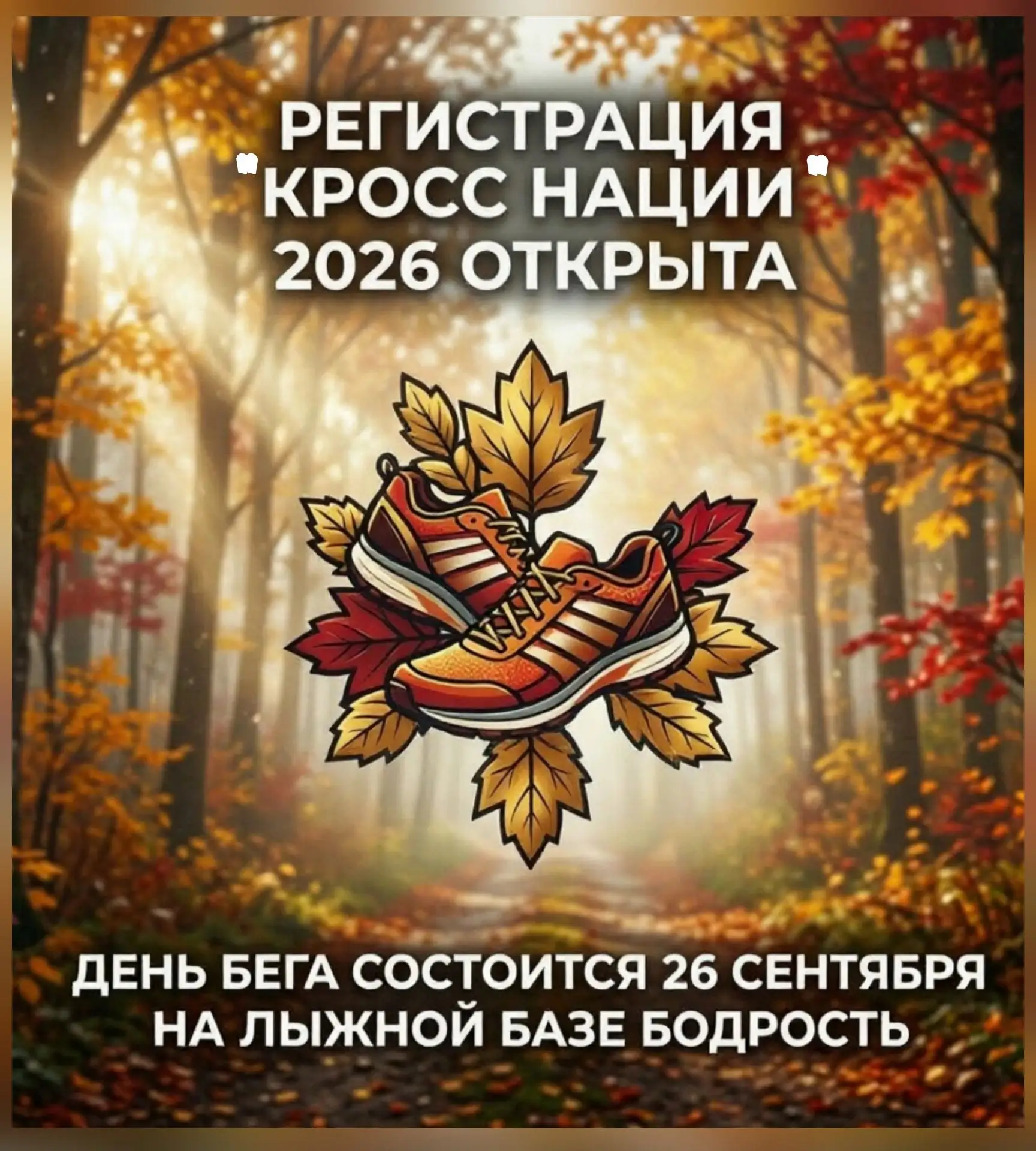 🏃Всероссийский день бега " Кросс нации-2026" состоится на лыжной базе "Бодрость", ул. ...