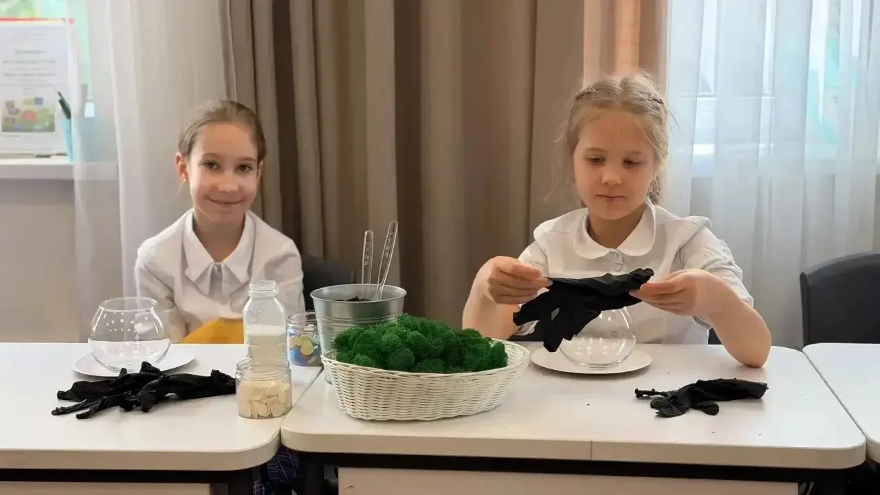 Создаем свои экосистемы 🌿  Может ли целый мир поместиться в стеклянной емкости? Ученики 3Б класса ре