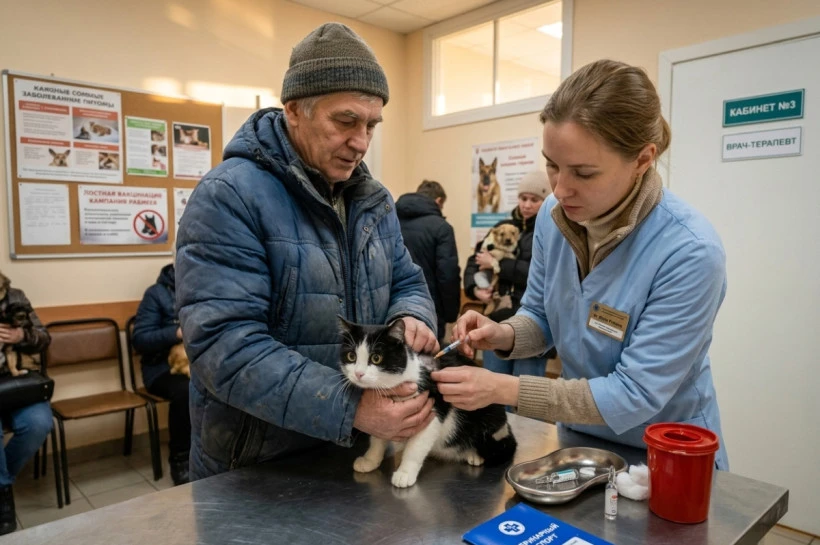 💉 В Серышеве начали вакцинацию собак и кошек на фоне карантина по бешенству