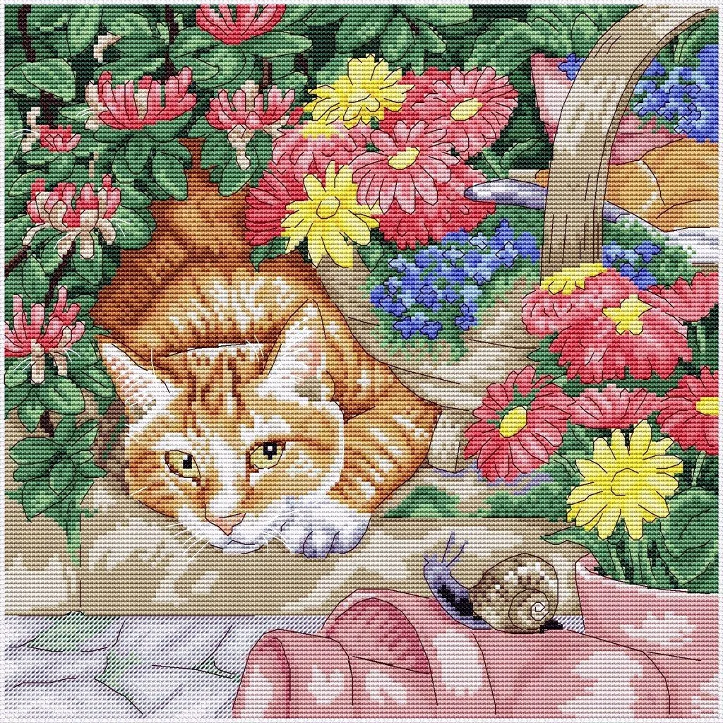 Котик.
Схема для вшивания крестом.