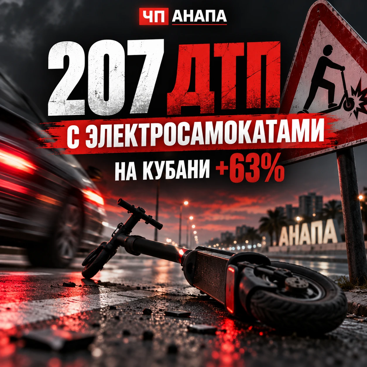 🛴 На Кубани резко выросло число ДТП с электросамокатами