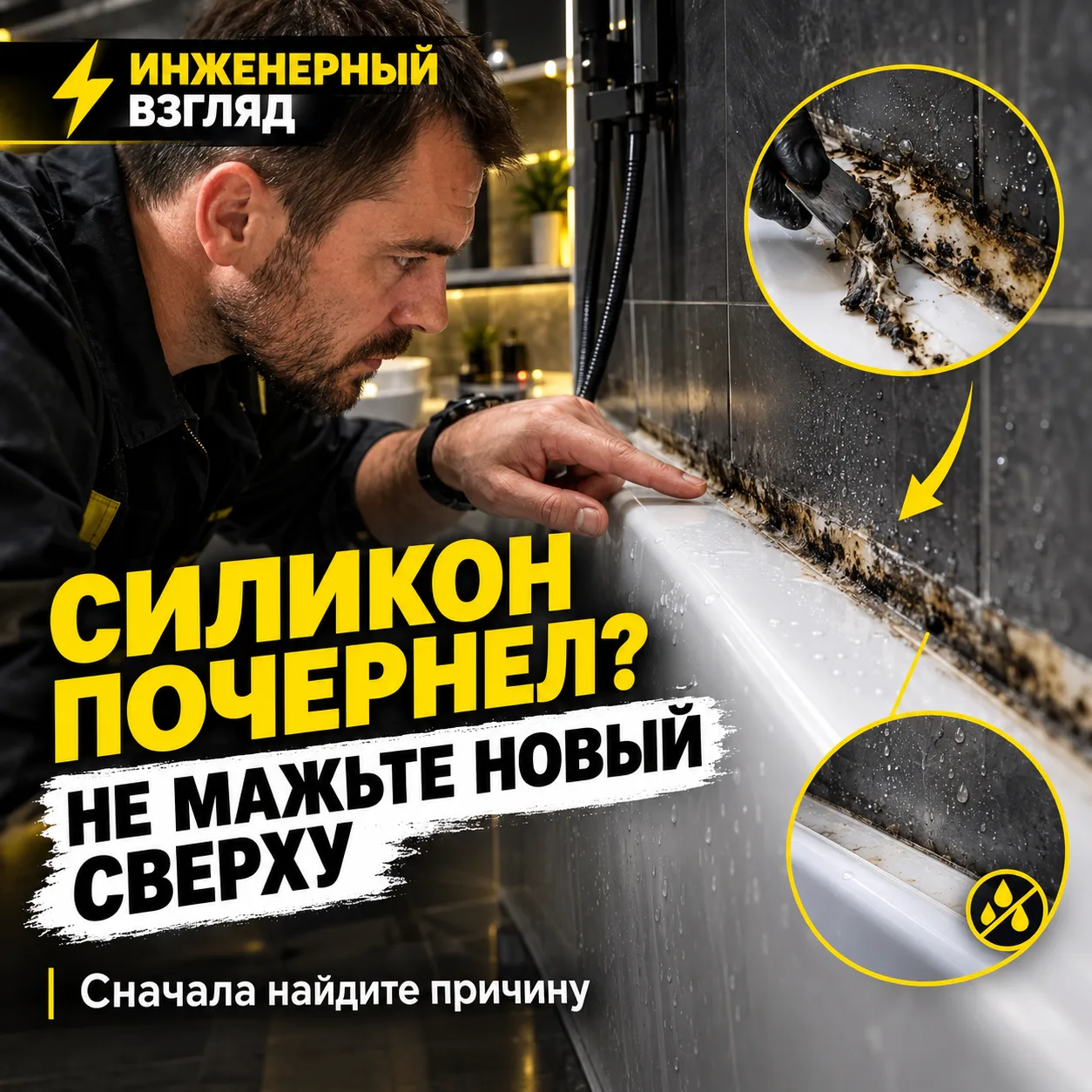 🧼 ПОЧЕМУ СИЛИКОН В ВАННОЙ ЧЕРНЕЕТ?