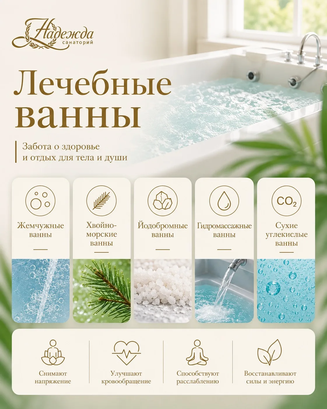 Усталость и напряжение? Попробуйте лечебные ванны 💧