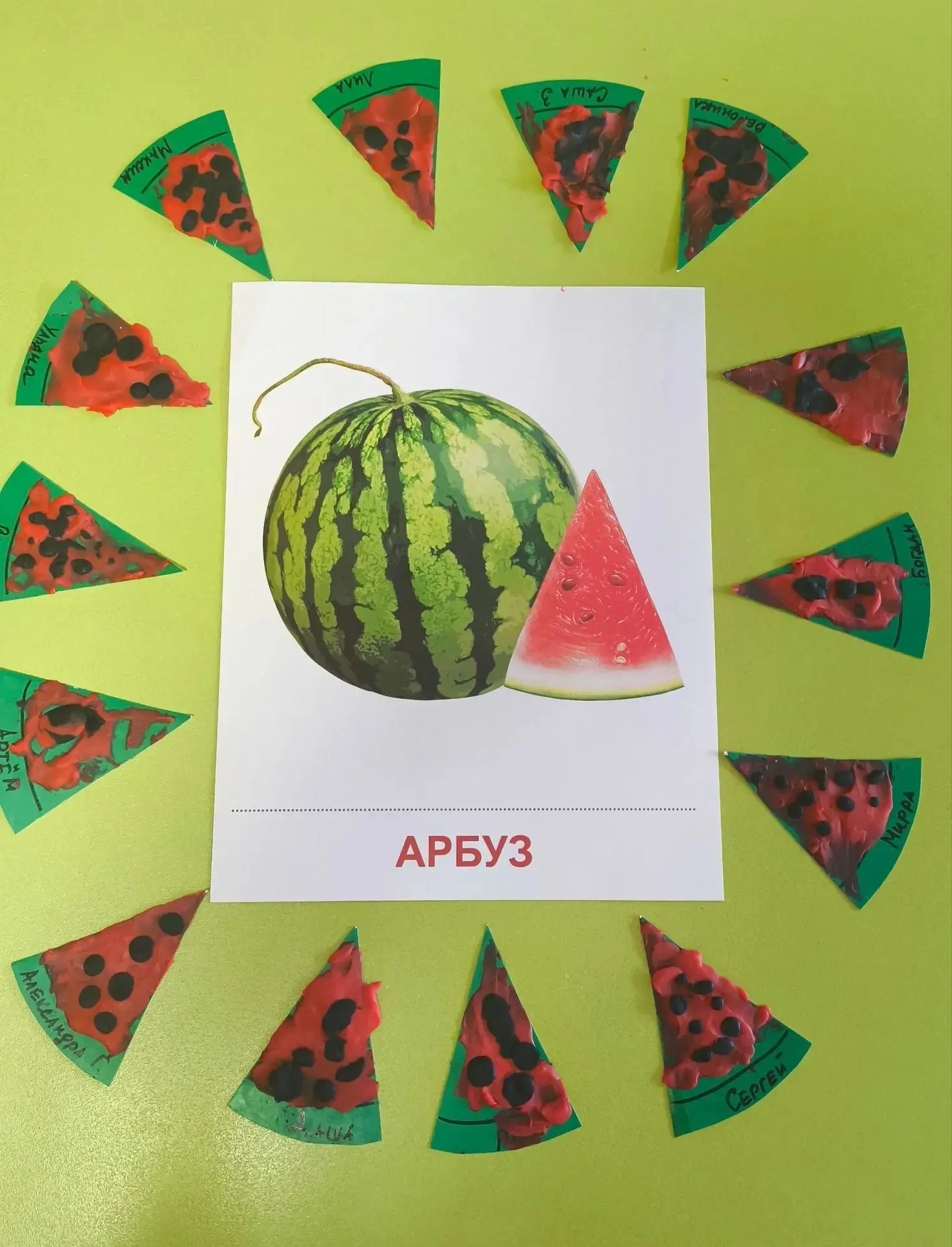 Малыши из младшей группы 3️⃣старательно лепили 😀 Каждая долька🍉 получилась особенной ...