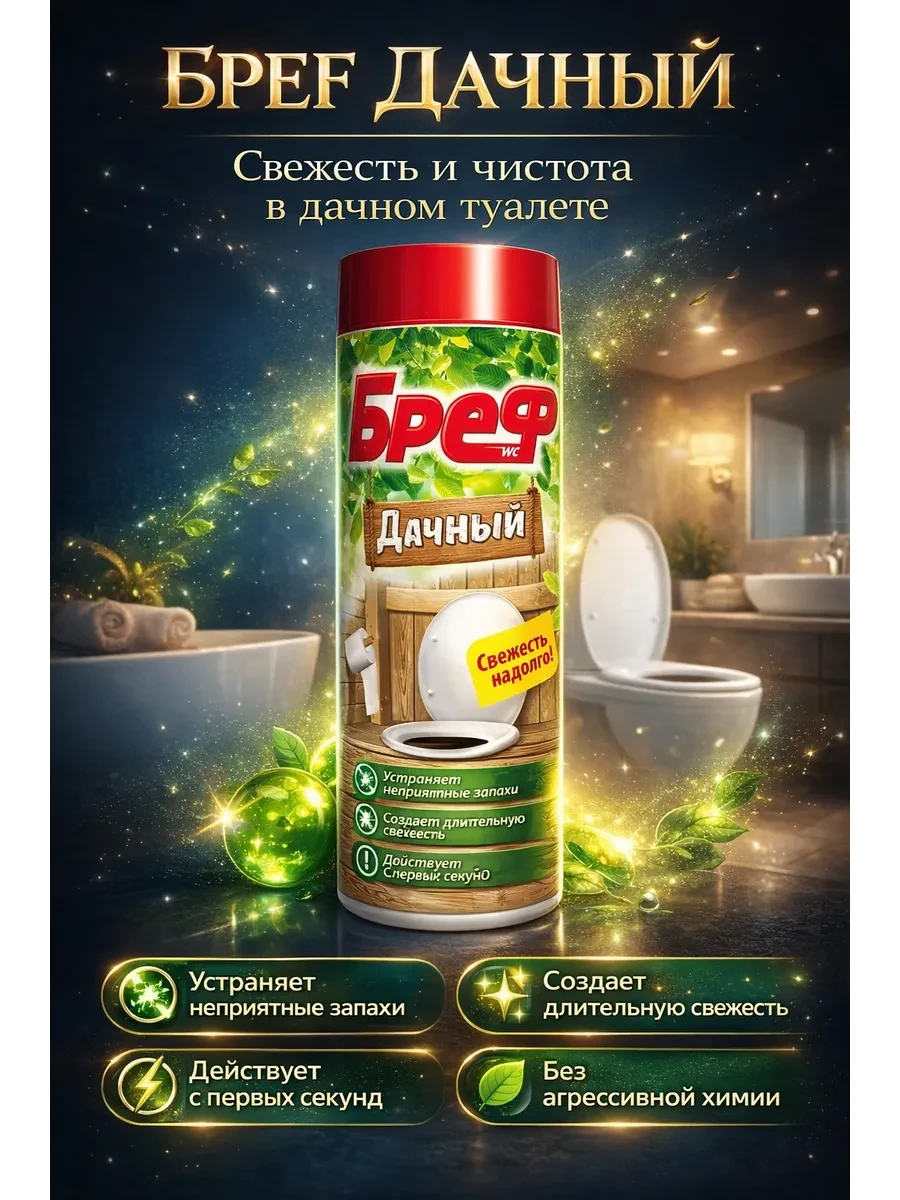 ⚡️ Средство для дачного туалета Bref 450 г от запаха дезодорант