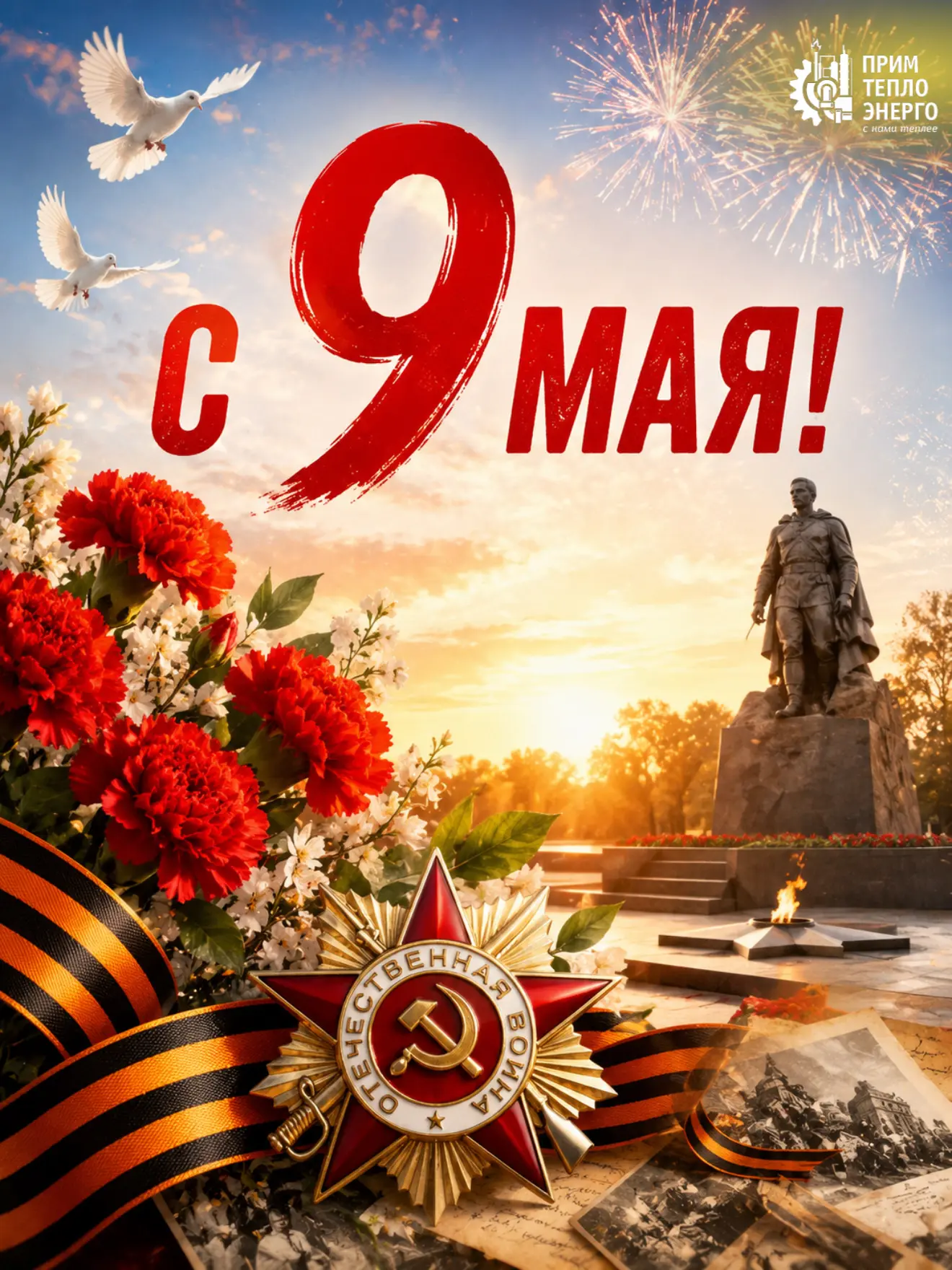 Уважаемые жители Приморского края!  КГУП «Примтеплоэнерго» поздравляет вас с 81-летием Победы в Вели
