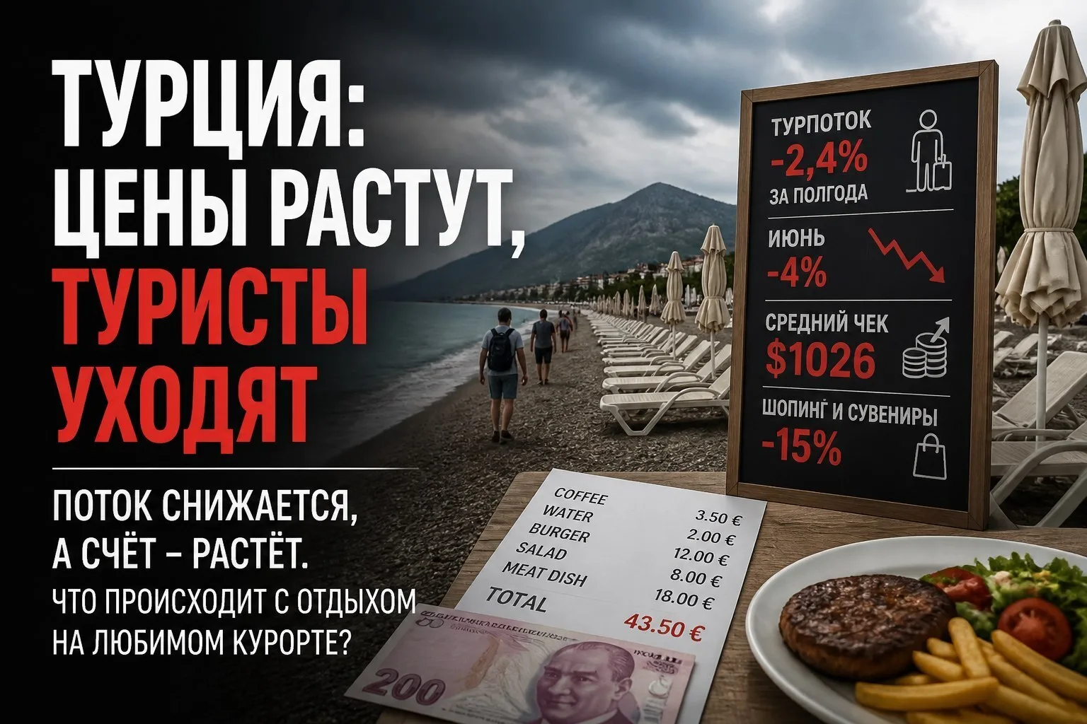 📉 Сезон в Турции: рост цен и снижение потока туристов — старая история?

📉 За первое полугодие тур