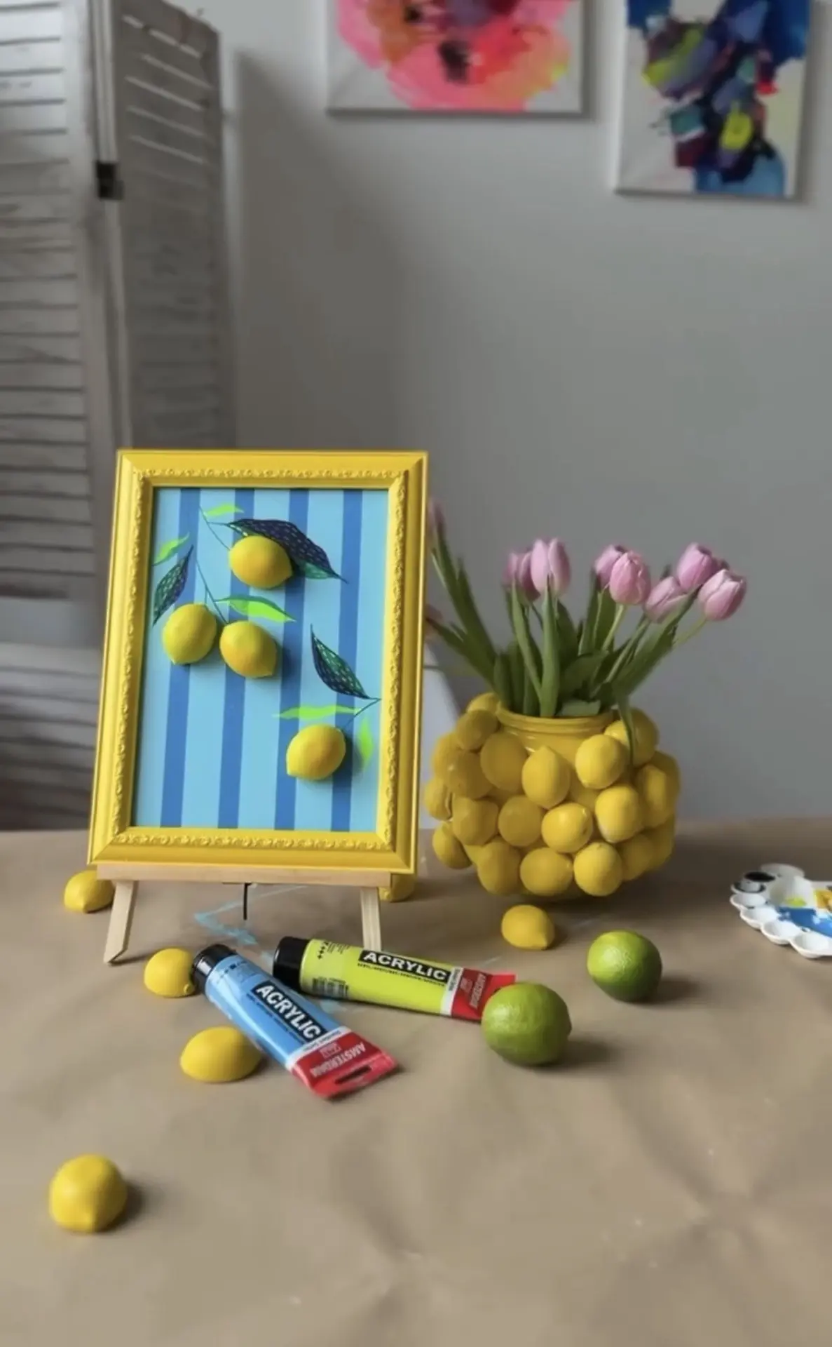 🍋 Мастер-класс «Картина с объёмными лимонами» 🍋
