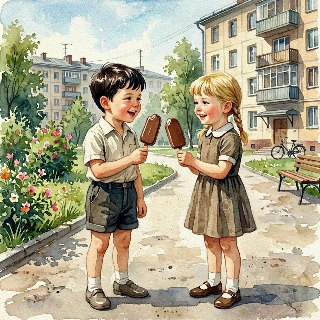 🍦☀️Помните этот момент? Солнце светит, город шумит, а в руке - то самое эскимо.  Хруст...
