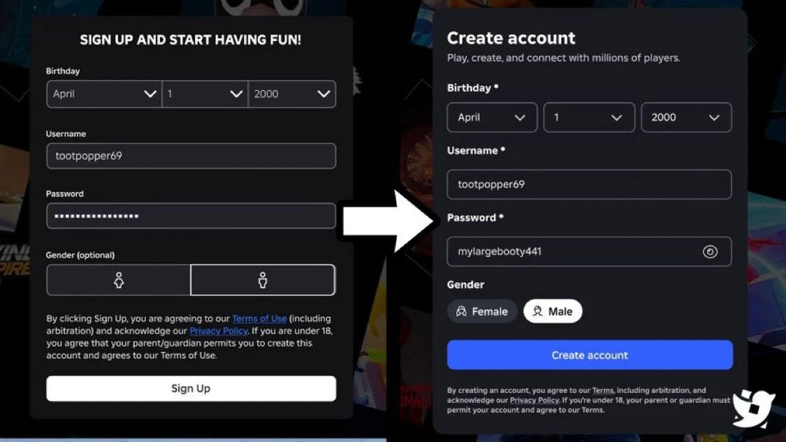 Roblox обновил дизайн страницы авторизации на сайте. Теперь экран входа выглядит свежее...