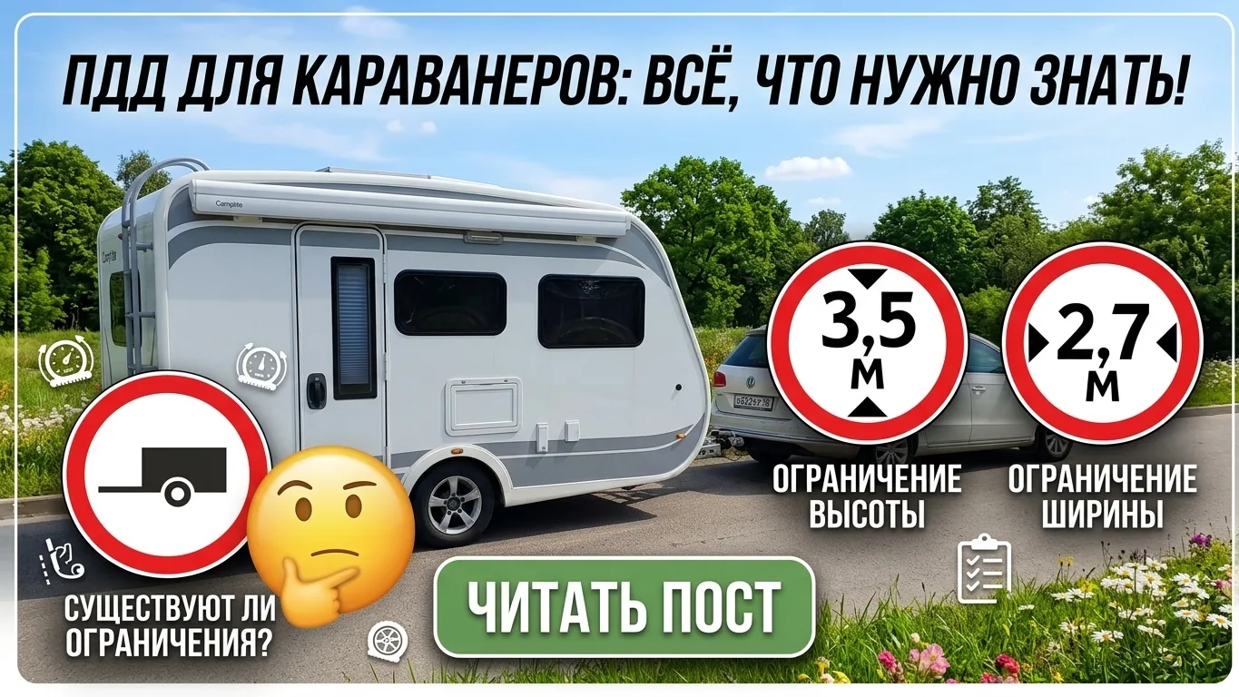 ПДД при эксплуатации автомобиля с прицепом-домом.