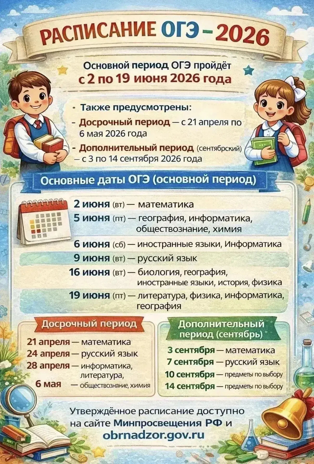 Информация о проведении ОГЭ в 2026 году