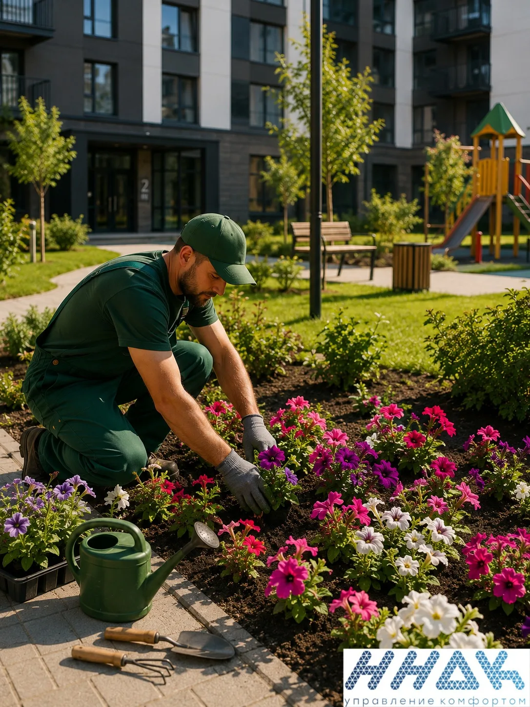 🌿 Бережное отношение к клумбам и газонам — забота о вашем дворе!