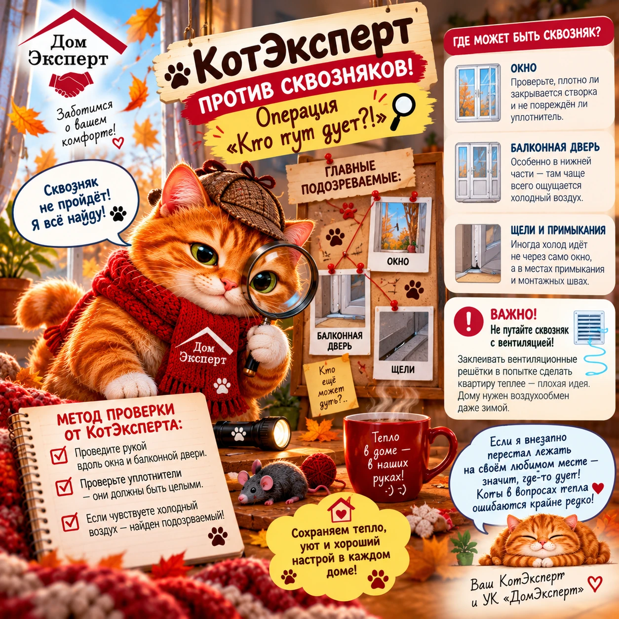 🐾 КОТЭКСПЕРТ ПРОТИВ СКВОЗНЯКА