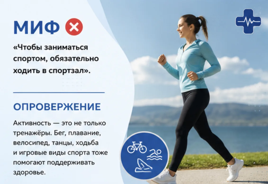 🔵Развеиваем мифы и рассказываем правду о занятиях спортом