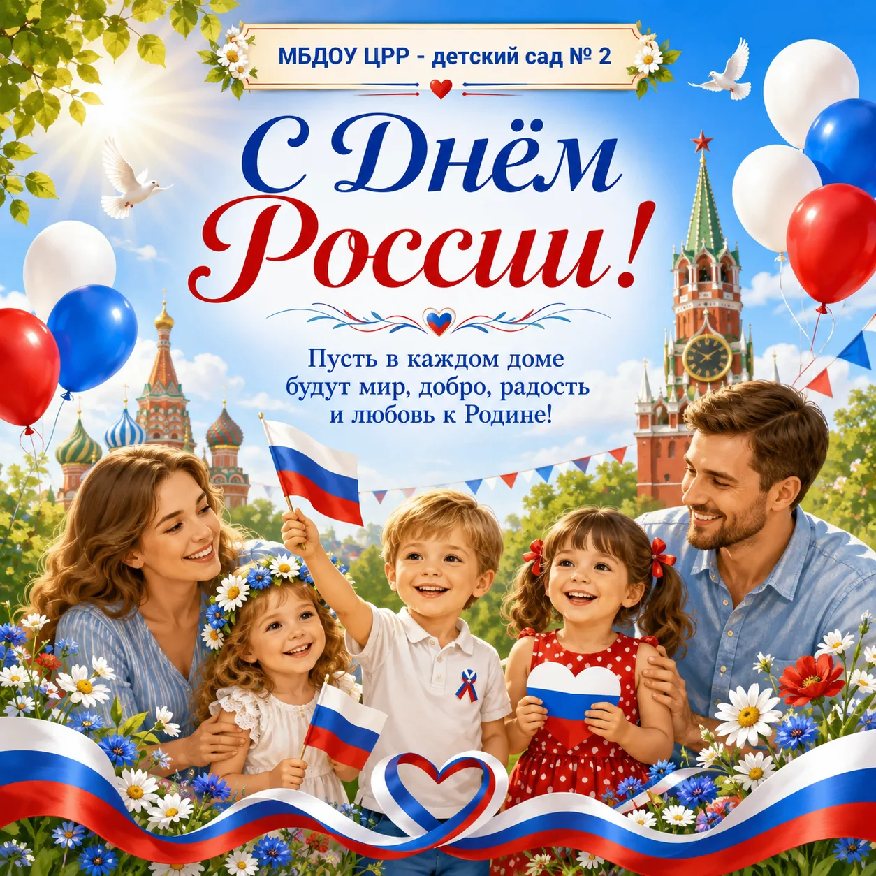 С Днём России! 🇷🇺

Этот праздник напоминает нам о самом важном — любви к Родине, уважении к её ист