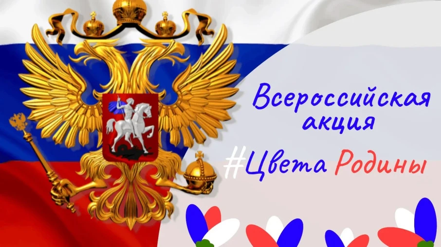 В Всероссийской акции "Цвета Родины", приуроченной ко "Дню Государственного флага Росси...