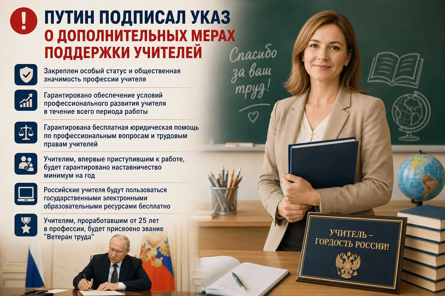 ❗️Информация о мерах поддержки педагогических работников, включая поощрение за достижен...