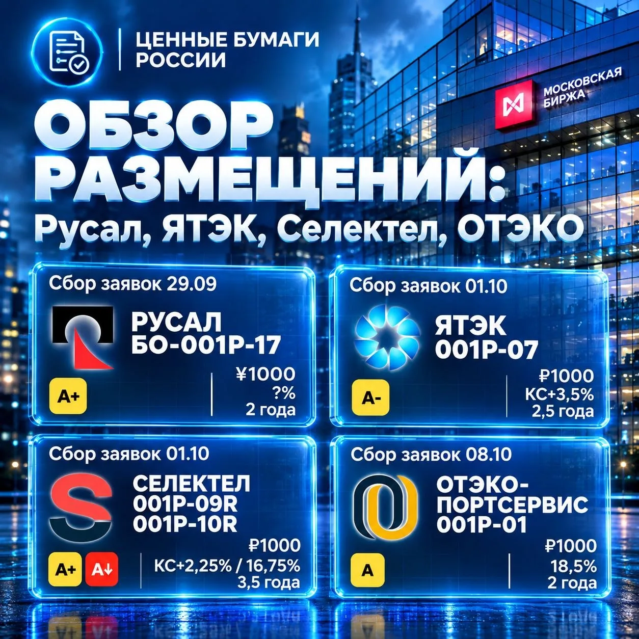Обзор размещений: Русал, ЯТЭК, Селектел, ОТЭКО