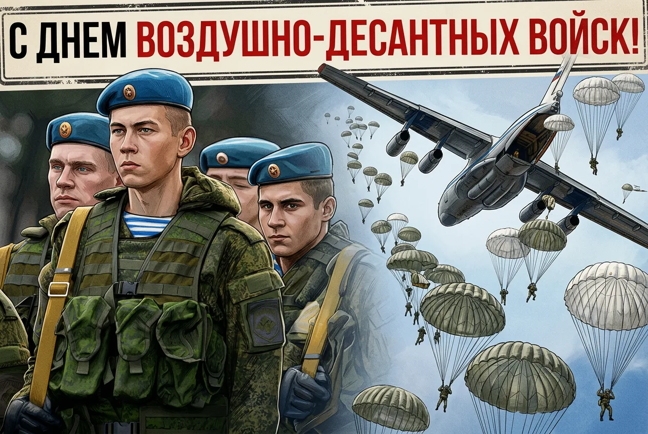 Поздравляем с Днем воздушно-десантных войск. Желаем всегда держаться уверенно — и на зе...