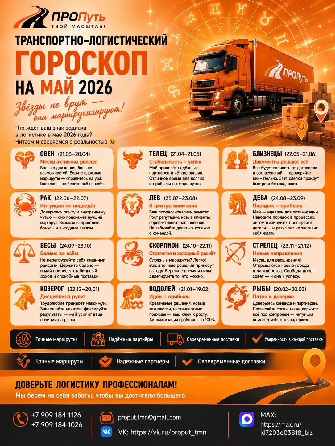 🔮 ЛОГИСТИЧЕСКИЙ ГОРОСКОП НА МАЙ 2026 😄