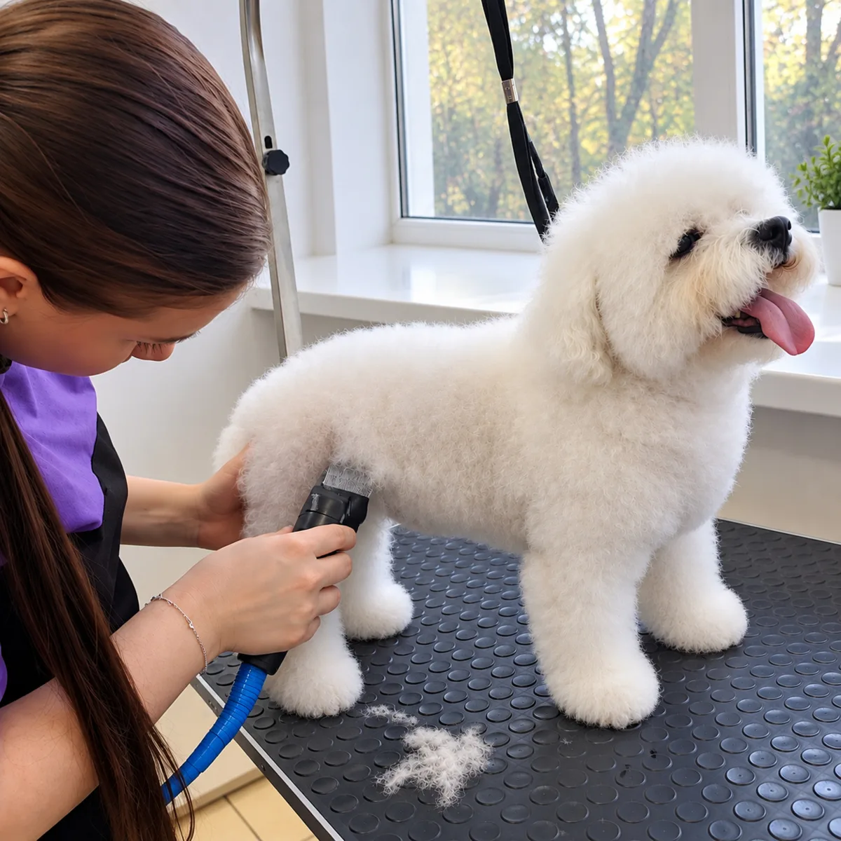 Ученица стрижёт бишона ✂️🐩