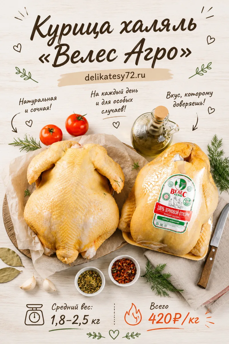 🐔 КУРИЦА ХАЛЯЛЬ «ВЕЛЕС АГРО» — ВКУСНАЯ ДОМАШНЯЯ КУРОЧКА ❤️