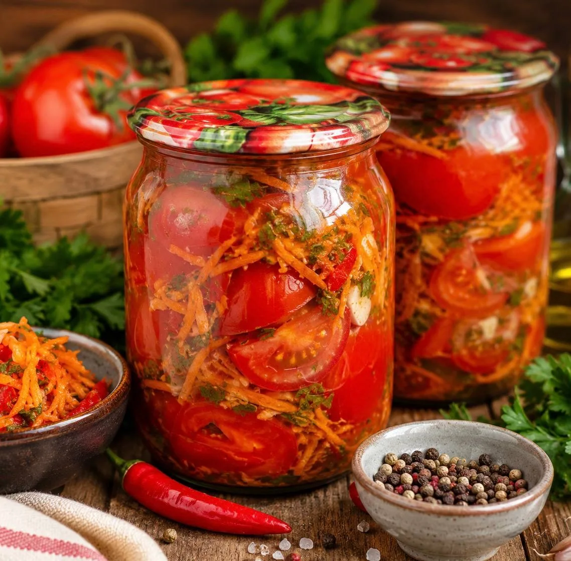 Помидоры по-корейски на зиму.