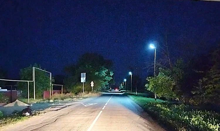 В поселке Степном Ейского района +1 новая линия фонарного освещения