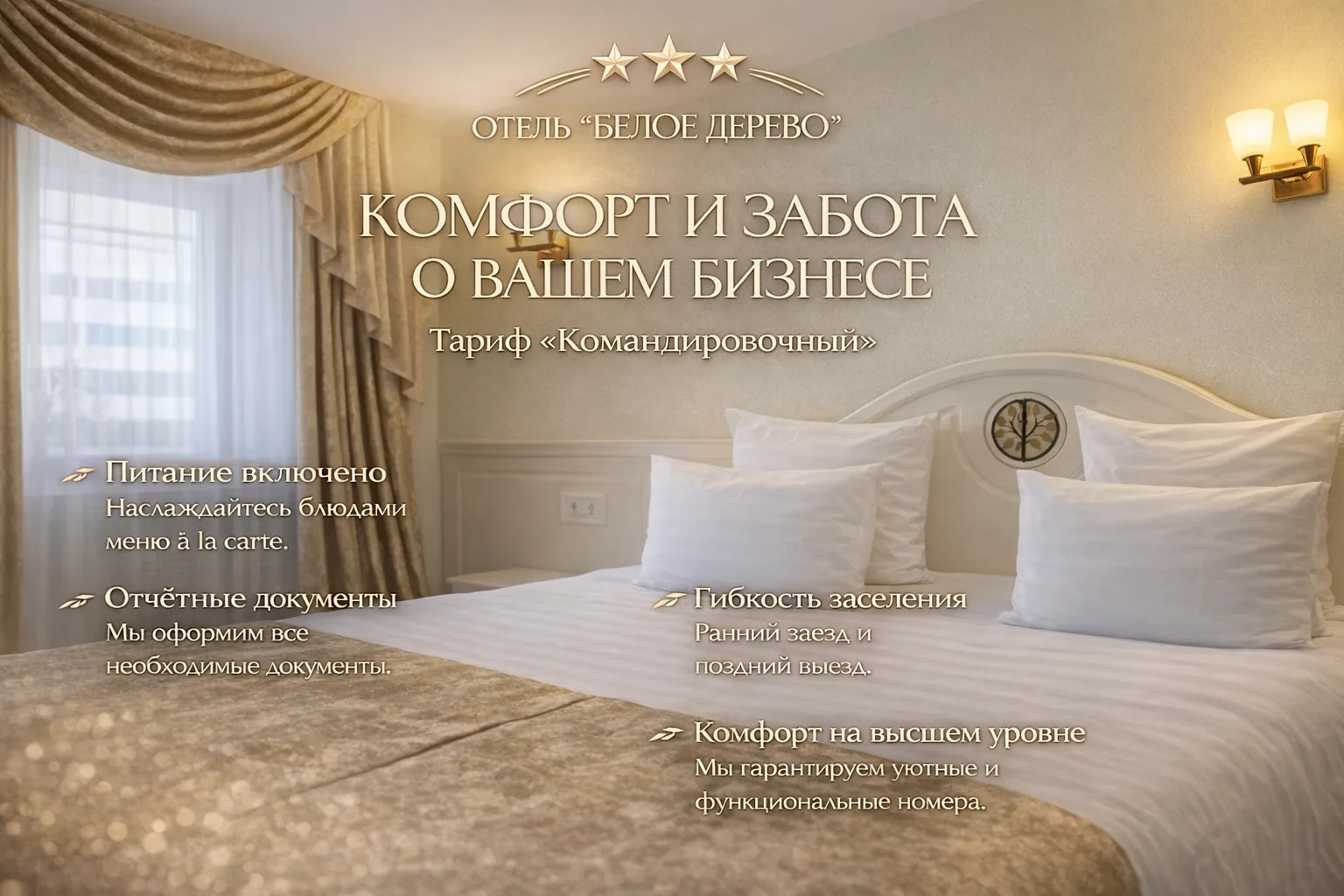 Тариф «Командировочный»: комфорт и забота о вашем бизнесе.
