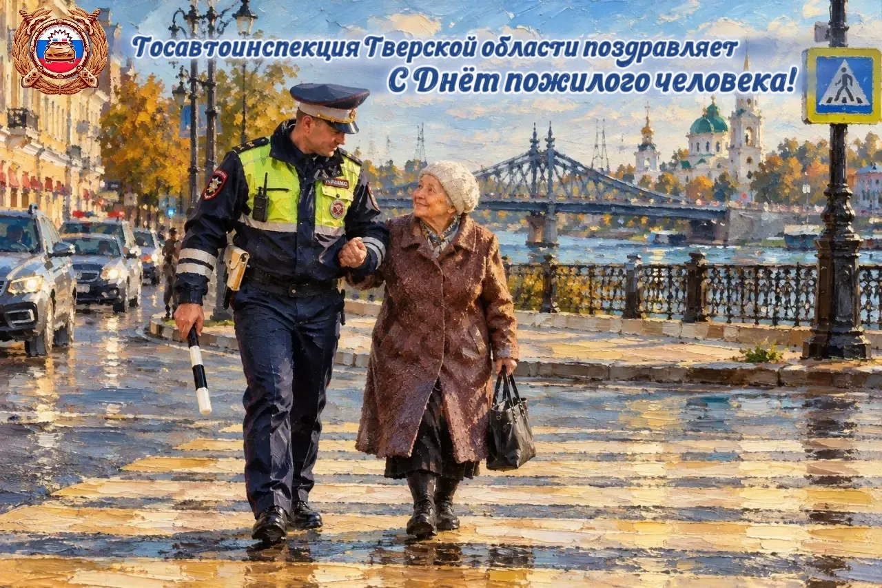 🚔Госавтоинспекция Тверской области поздравляет старшее поколение с Днем пожилых людей!