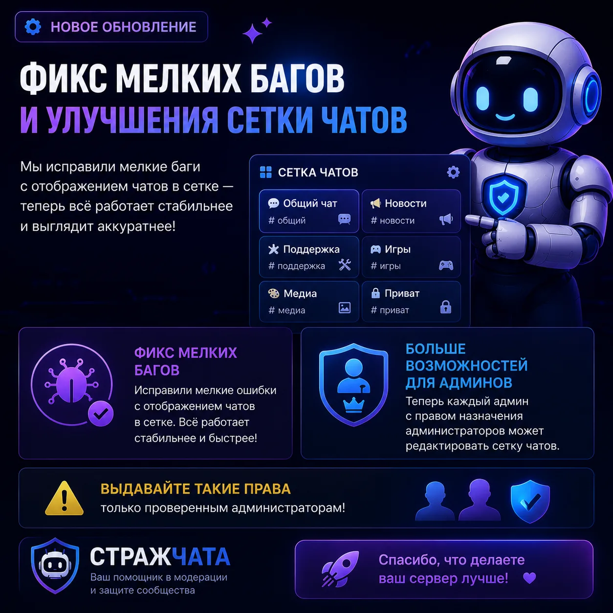🛠 Небольшое обновление в «СтражЧата»!