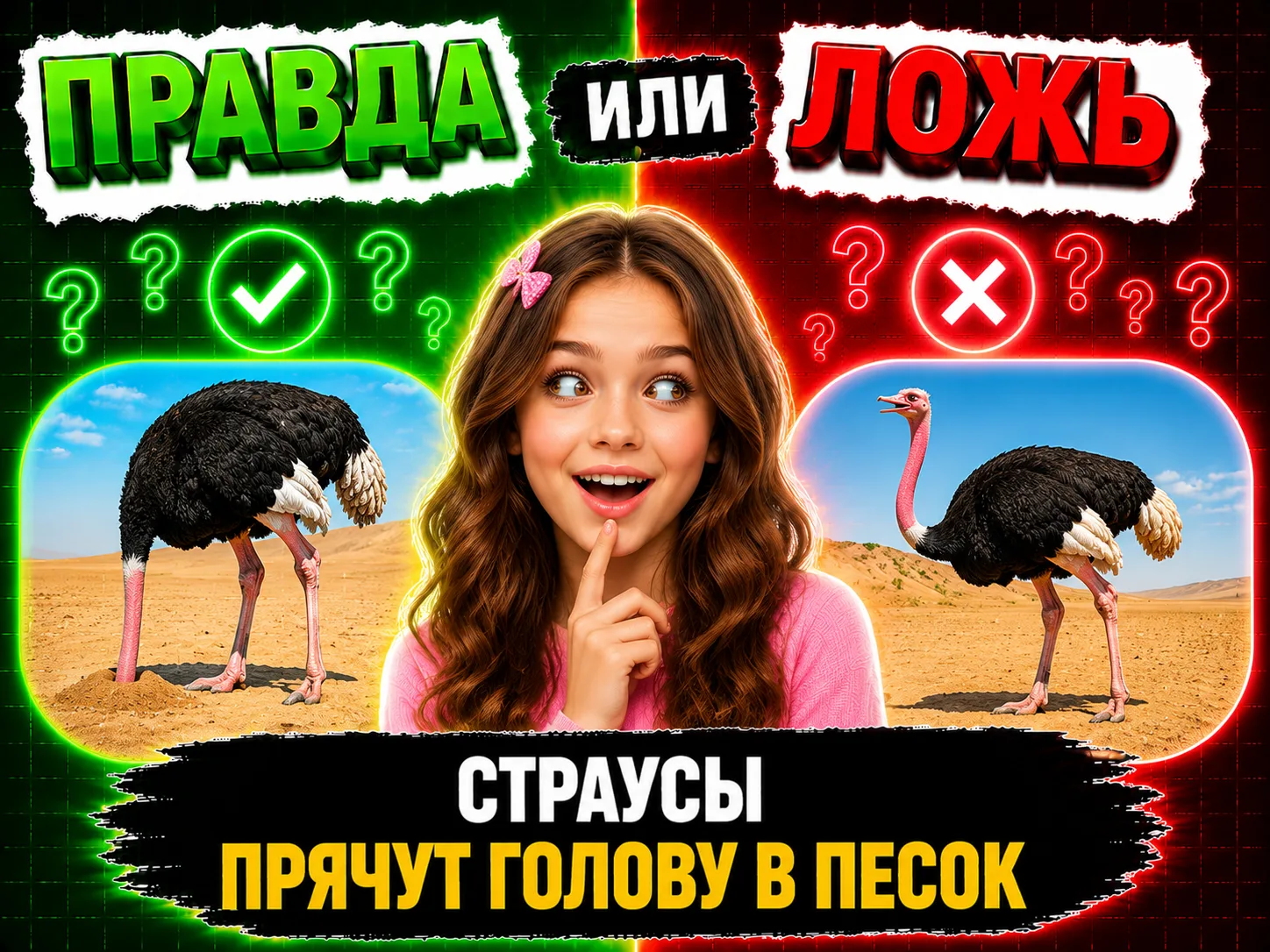 Страусы прячут голову в песок