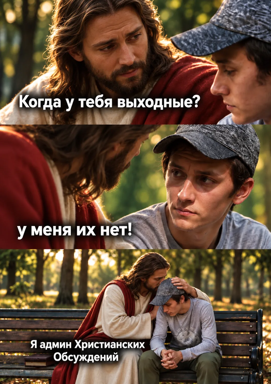 Иногда мне кажется, что у админа христианского сообщества выходных действительно не быв...