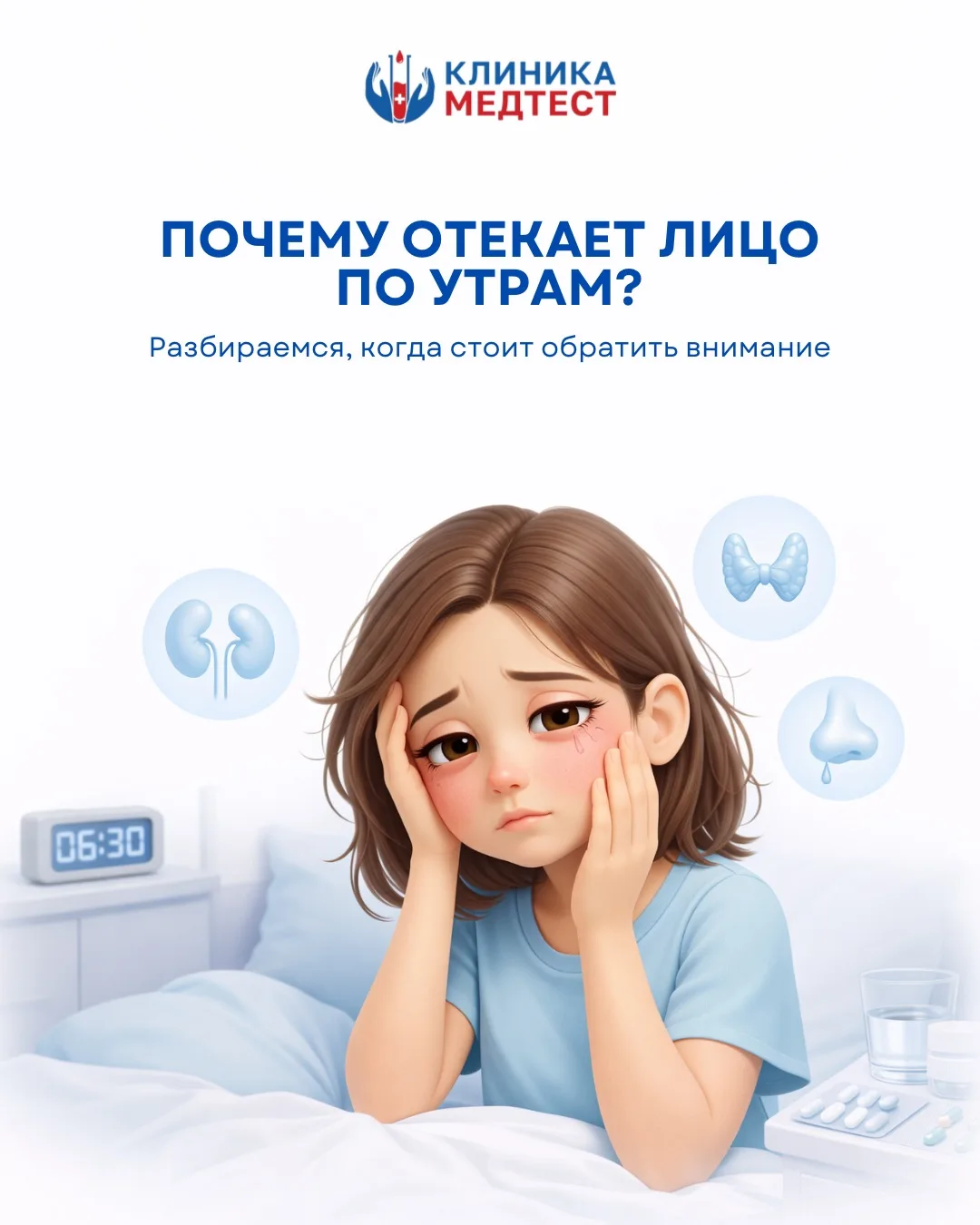 Почему отекает лицо по утрам?