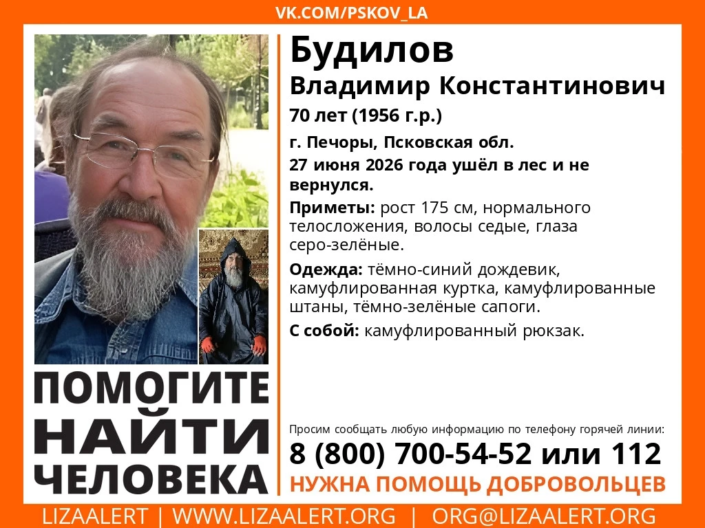 🔍 В Печорском округе ищут пропавшего 70-летнего мужчину