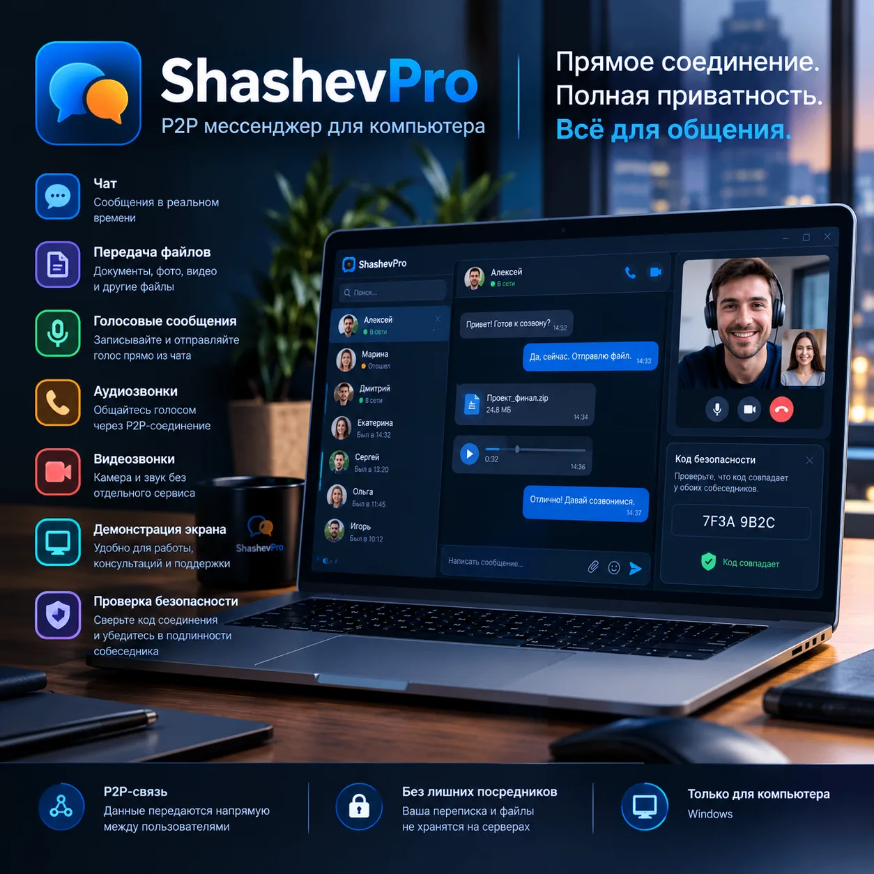 🔐 ShashevPro — приватное общение напрямую