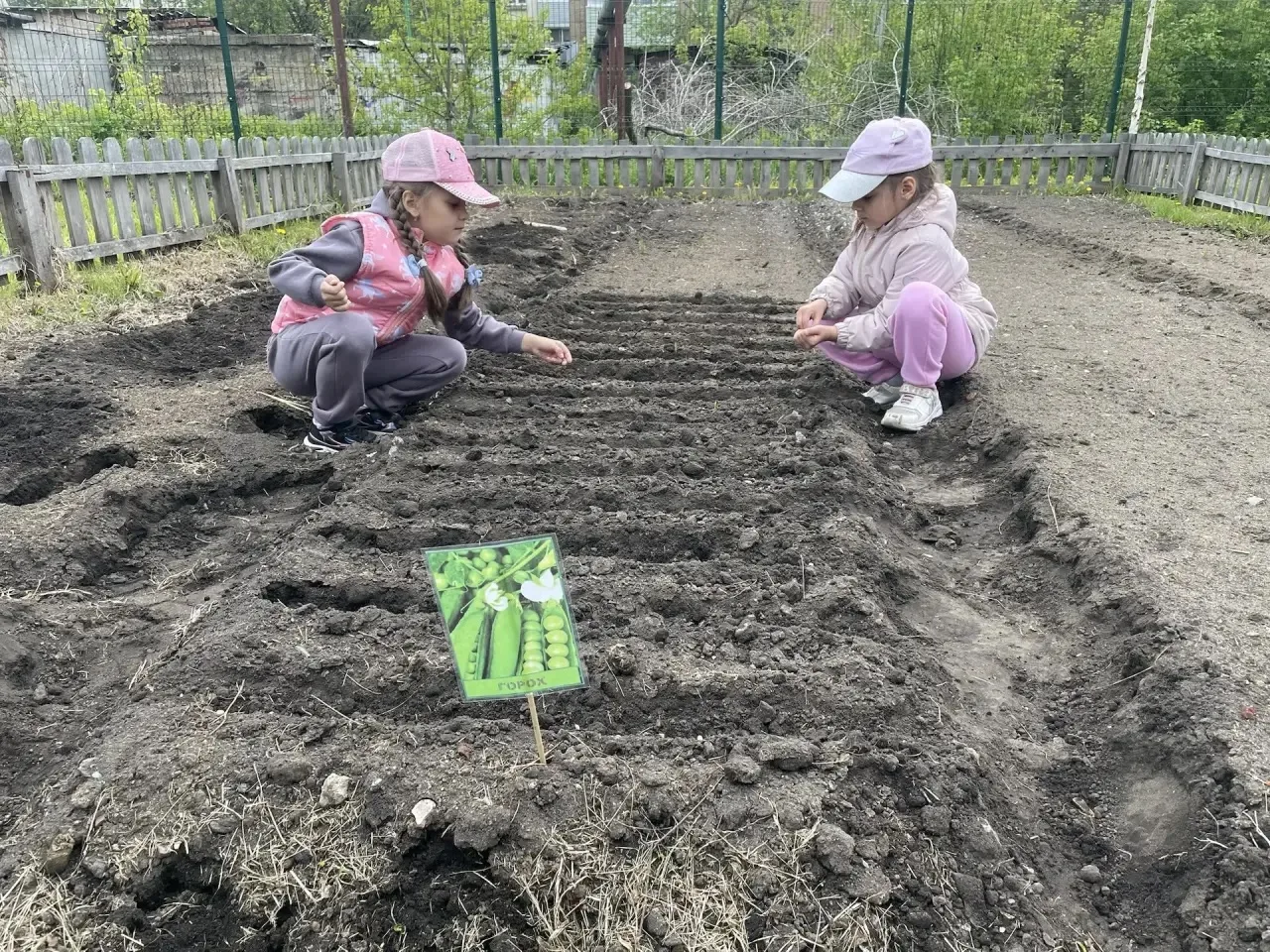 Огород на участке детского сада высажен! 🥕🍅🥒 
Маленькие садоводы и их воспитатели отлично потруди