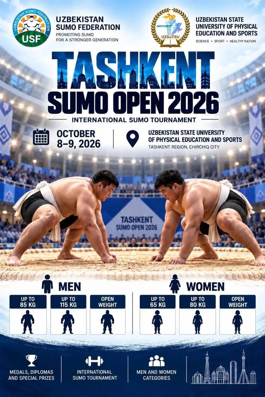 🥋 Наши сумоисты – в Узбекистане! Сборная России поборется за медали «TASHKENT OPEN 2026»
