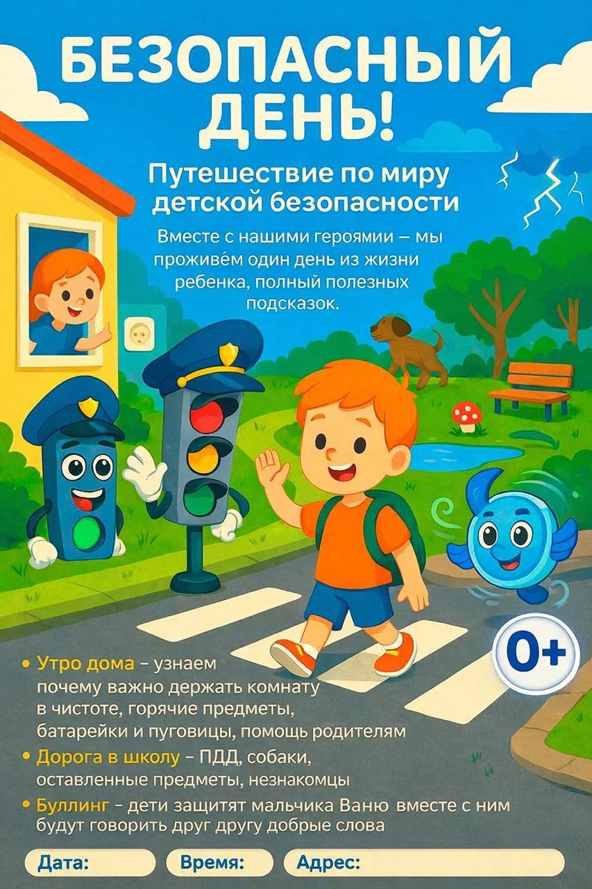 Голографический мультфильм «Безопасность» — день с Мишей, который учит детей заботе о б...